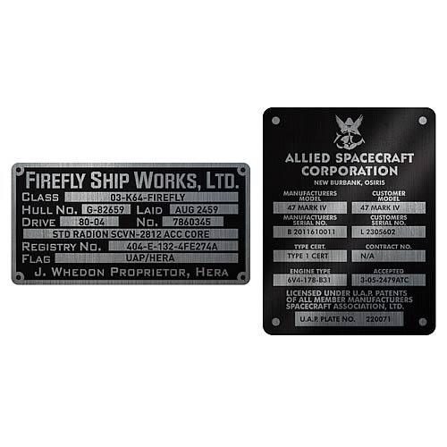Firefly Builder's Plaques Metalized Sticker Set